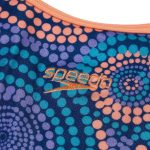 Speedo Girl's Allover Double Thinstrap Blue/Purple Swimsuit Swimming Costume
