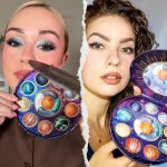 ⁦TINTARK Galactic Assemble Eyeshadow Palette Makeup, Glitter Shimmer Sparkle Metallic Eyeshadows, Blue Brown Eye Shadow Pallets Make up Waterproof, Talc Free⁩ - الصورة ⁦4⁩