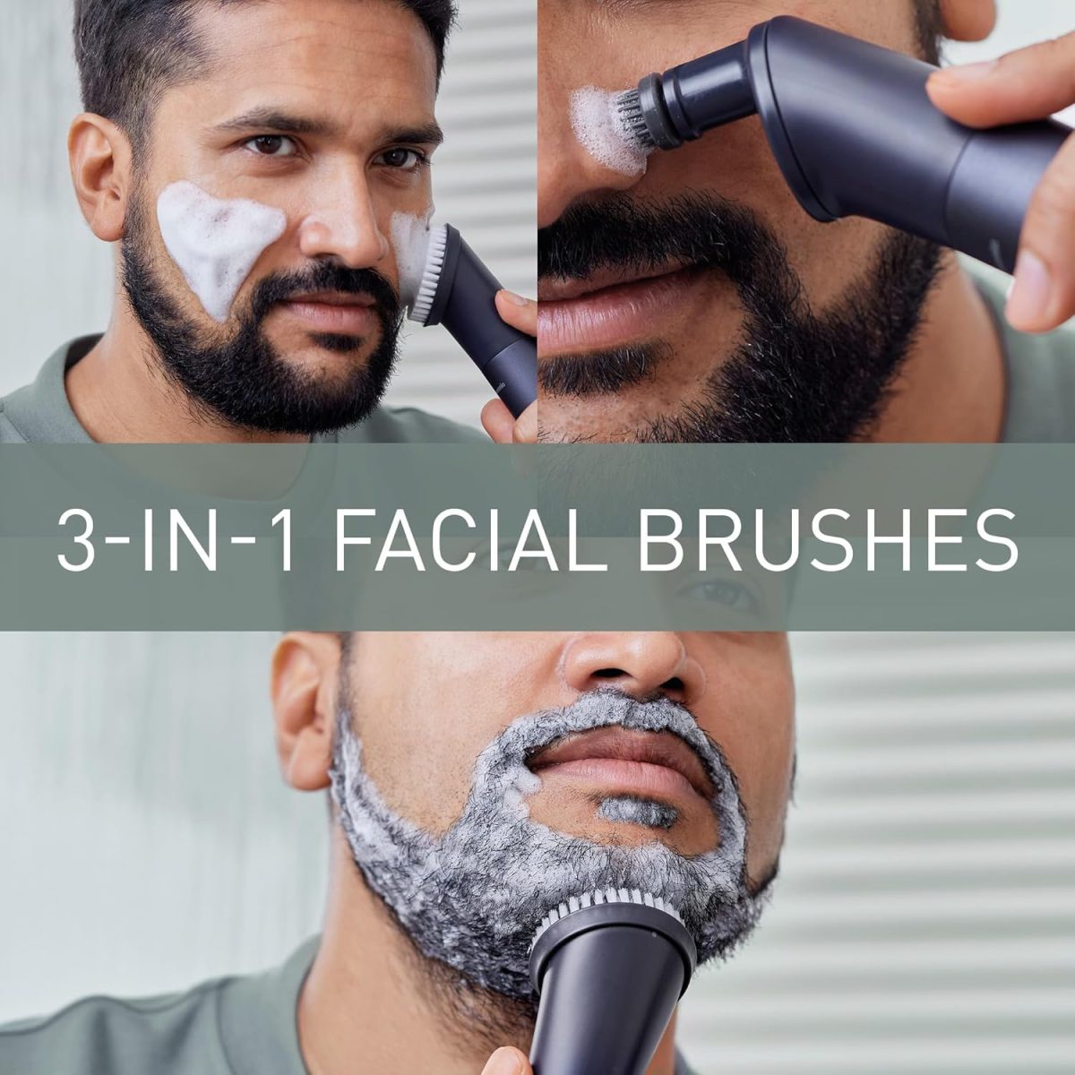⁦Panasonic XSHAPE-TRIM MULTISHAPE, Main Unit with Li-ion Battery, Detail Shaver/Trimming Head Attachment Set, Beard and Hair Trimmer, Facial Cleansing Brush, Black⁩ - الصورة ⁦11⁩