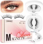 LASHVIEW Magnetic Eyelashes Natural Look, 1 Pair Reusable Magnetic Eyelashes with Applicator, No Glue Needed Magnetic Eyelashes Magnetic Lashes Kit, Easy to Wear and Remove (02)