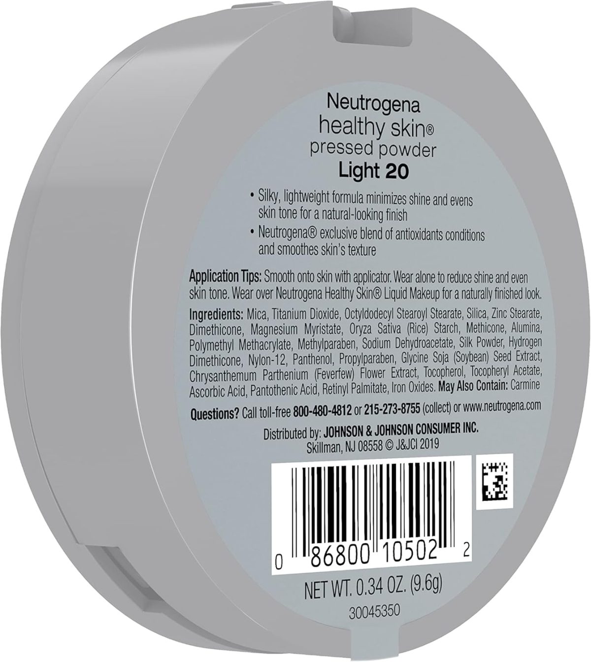 ⁦Neutrogena Healthy Skin Pressed Makeup Powder Compact with Antioxidants & Pro Vitamin B5, Evens Skin Tone, Minimizes Shine & Conditions Skin, Light 20,.34 oz⁩ - الصورة ⁦11⁩