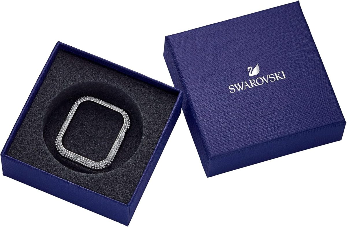 ⁦Swarovski Sparkling Smartwatch Case compatible with Apple Watch Series 4 and 5, 40mm, Silver Tone⁩ - الصورة ⁦6⁩