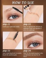 ⁦NALACAL Auburn Tinted Eyebrow Gel Kit - 2PCS Brow Thickening Gel with Dual Brushes: Waterproof, Long-Lasting Brow Filler and Defining Gel for Natural, Fuller Eyebrows – Ideal Makeup Gift Set for Women⁩ - الصورة ⁦5⁩