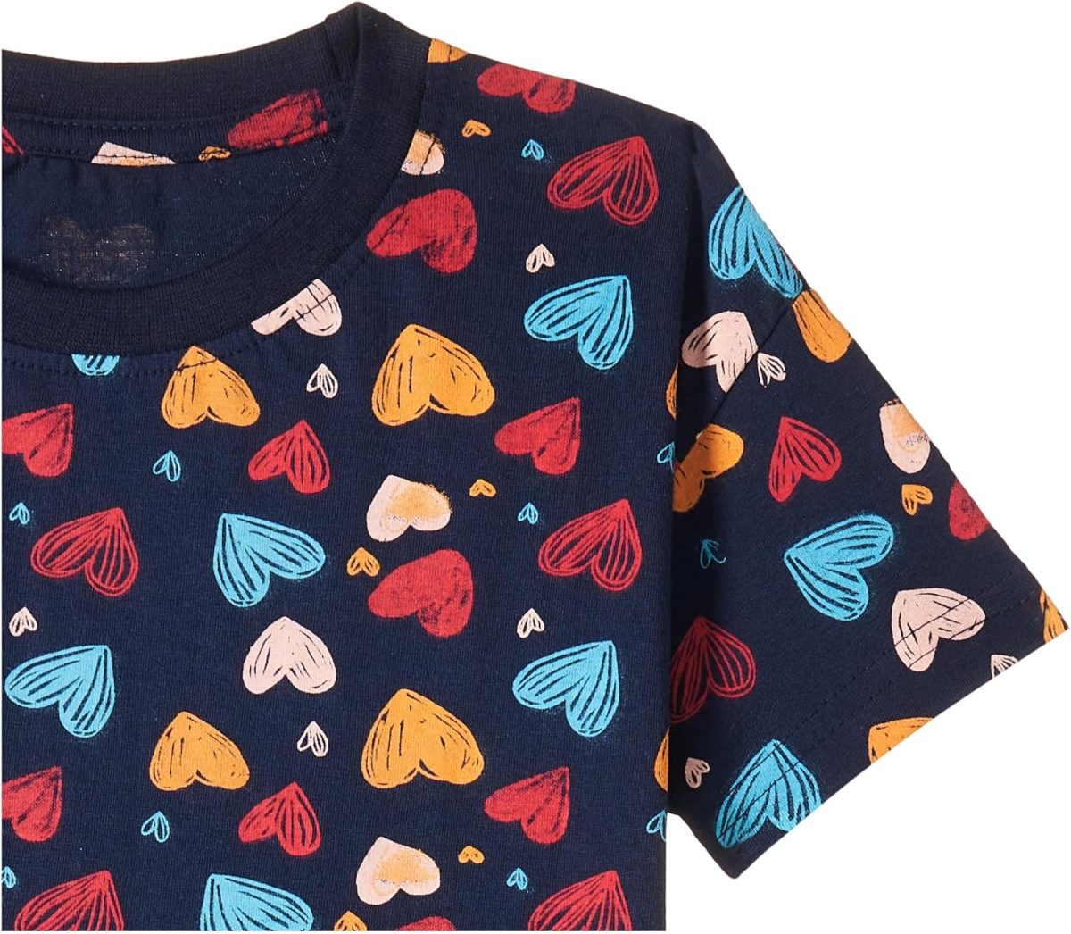 ⁦T2F Girls Cotton Printed Oversized Fit Crop Top and Pant Pajama Set⁩ - الصورة ⁦4⁩