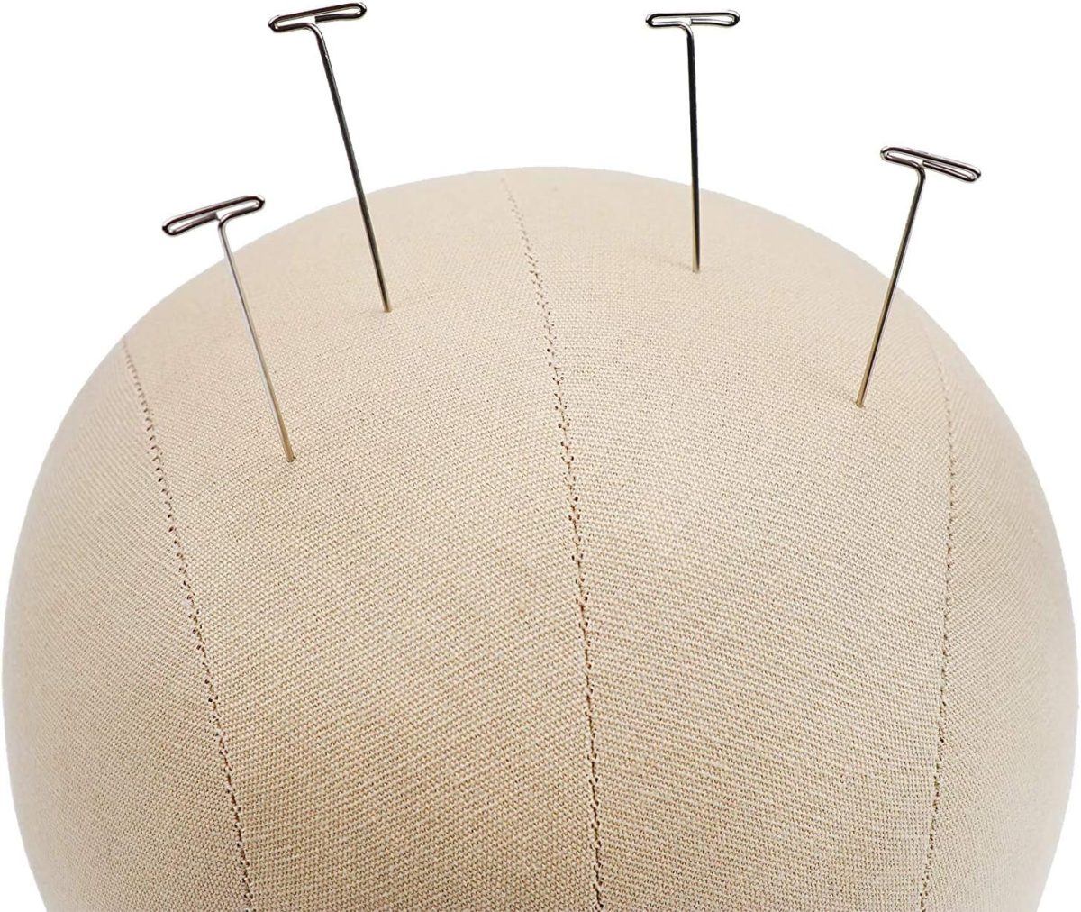 ⁦GEX 22" Cork Canvas Block Head Mannequin Wig Display Styling Head With Mount Hole⁩ - الصورة ⁦2⁩