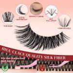 ⁦Individual-Eyelashes-Kit 280Pcs, Higu clace DIY Lash Extension Kit Mixed 10-18mm, 40D Natural Eyelashes Cluster Kit with Bond and Seal and Applicator, Lashes Clusters kit Easy to Use at Home (40D-V03)⁩ - الصورة ⁦5⁩