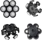 ⁦Auruveby 7d Electric Shaver Replacement Heads Bald 7 Head Razor Universal Replacement Head Wet and Dry Compatible Waterproof Replacement Head for Bald Men (Black)⁩ - الصورة ⁦6⁩