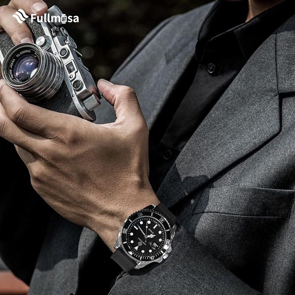 ⁦Fullmosa 20mm/22mm Watch Strap, Leather and Meex Smart Watch Strap Compatible with Amazfit/Huawei/Casio/Fossil, for Men and Women⁩ - الصورة ⁦4⁩