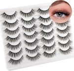⁦Newcally Lashes False Eyelashes Cat Eyes Wispy Natural Faux Mink Lashes 14 Pairs Pack Light Volume Short Fake Eye Lashes Multipack⁩ - الصورة ⁦2⁩