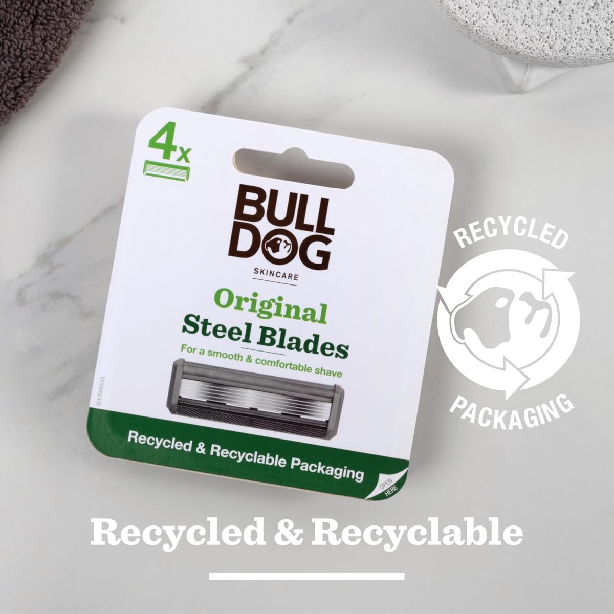 ⁦Bulldog Skincare - Original Bamboo Razor Blades for Men, (Pack of 4)⁩ - الصورة ⁦7⁩
