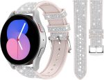 Goton Bling Silicone Band for Samsung Galaxy Watch 6 Band 40mm 44mm/Galaxy Watch 6 Classic Band 43mm 47mm/Galaxy Watch 5 & 4 Band 40mm 44mm, 20mm Women Glitter Wristband Accessories