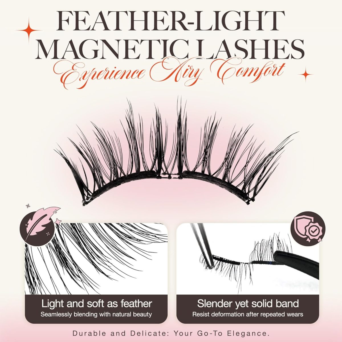 ⁦LASHVIEW Magnetic Eyelashes Natural Look, 1 Pair Reusable Magnetic Eyelashes with Applicator, No Glue Needed Magnetic Eyelashes Magnetic Lashes Kit, Easy to Wear and Remove (02)⁩ - الصورة ⁦6⁩