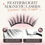 ⁦LASHVIEW Magnetic Eyelashes Natural Look, 1 Pair Reusable Magnetic Eyelashes with Applicator, No Glue Needed Magnetic Eyelashes Magnetic Lashes Kit, Easy to Wear and Remove (02)⁩ - الصورة ⁦6⁩