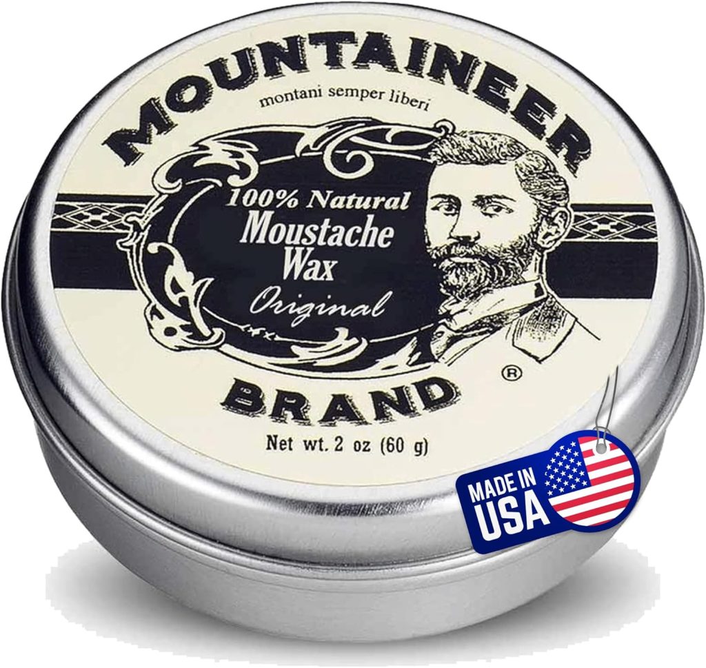 Mountaineer Brand Natural Mustache Wax | Original (Cedar Fir) Blend Scent | Made in West Virginia | Long Lasting Hold | Smooths, Conditons, Styles | Organic Moustache Balm | 2oz