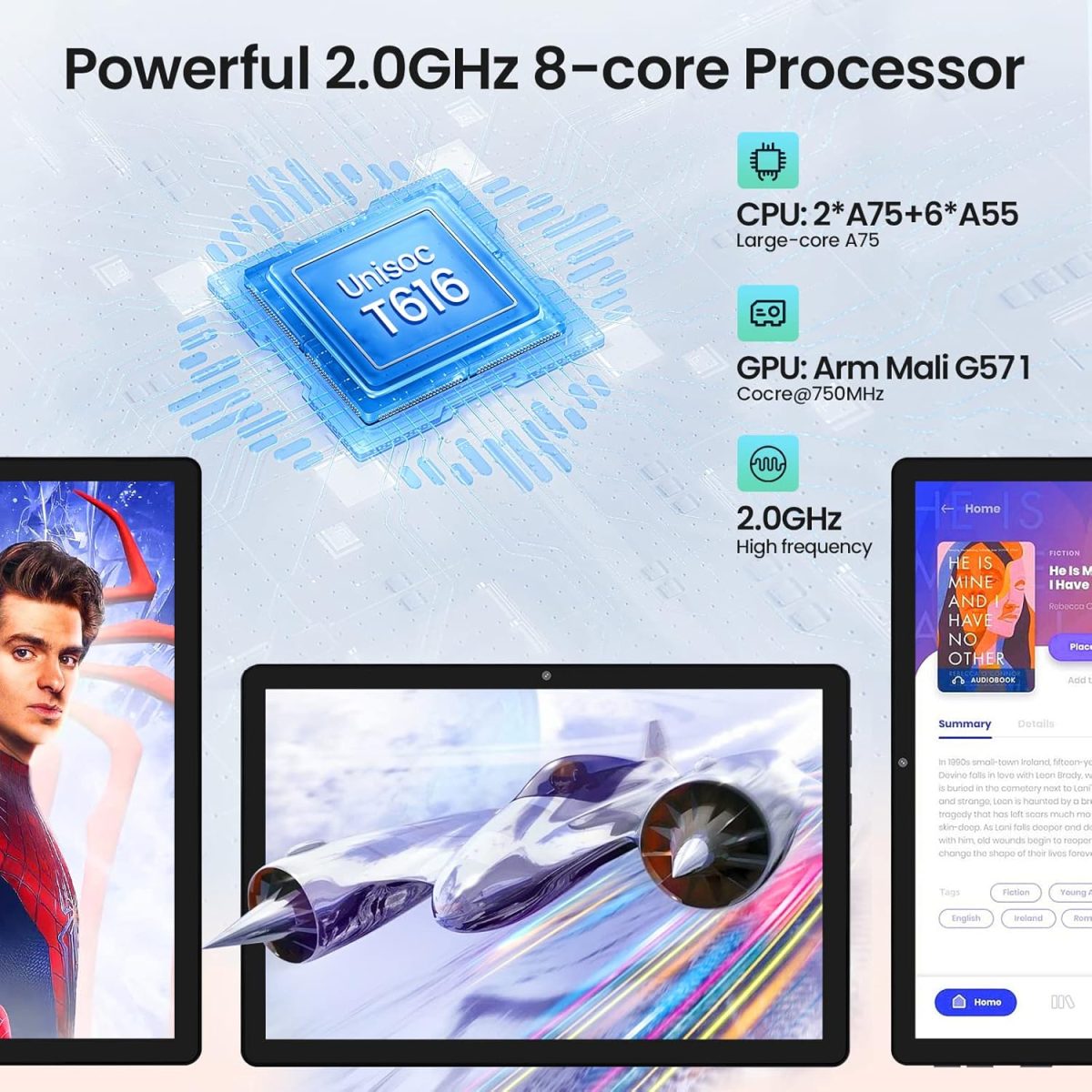 ⁦كينستون تابلت اندرويد 10.1 انش، ذاكرة RAM 8GB وروم 256GB (1TB قابل للتوسيع)، ثماني النواة 2.0GHz، بطارية 8000mAh، شاشة FHD IPS، اتصال 4G LTE، واي فاي ثنائي النطاق، كاميرا 13MP، معتمد من جي ام اس⁩ - الصورة ⁦5⁩