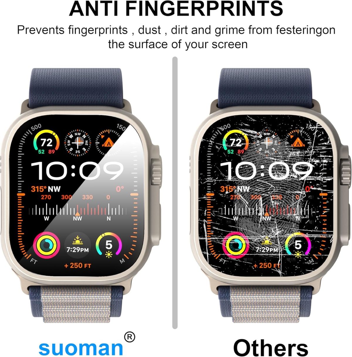 ⁦2-Pack for Apple Watch Ultra 2 49mm Tempered Glass Screen Protector, Scratch-resistant 9H Hardness protective film - Auto-alignment Installation Kit⁩ - الصورة ⁦6⁩