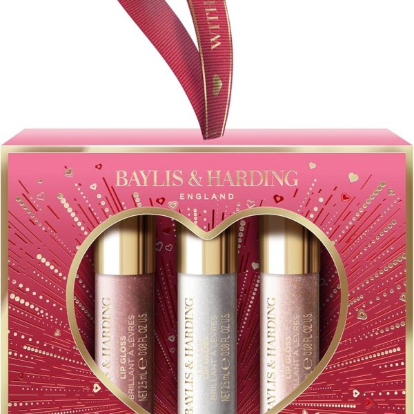 Baylis & Harding Midnight Cherry Glossy Lip Trio Gift Set (Pack of 1) - Vegan Friendly