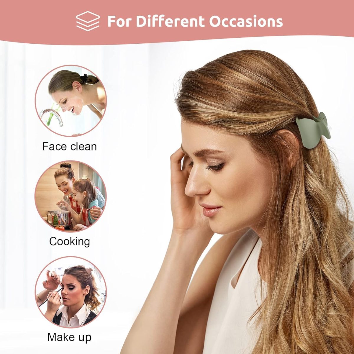 ⁦12 Pcs Lolalet Small Hair Claw Clips, 1.57 Inch Nonslip Medium Hair Claw Clips Half Hair Clamps for Thin Fine Hair, Acrylic Strong Hold Jaw Clip for Women Girls Kids⁩ - الصورة ⁦7⁩