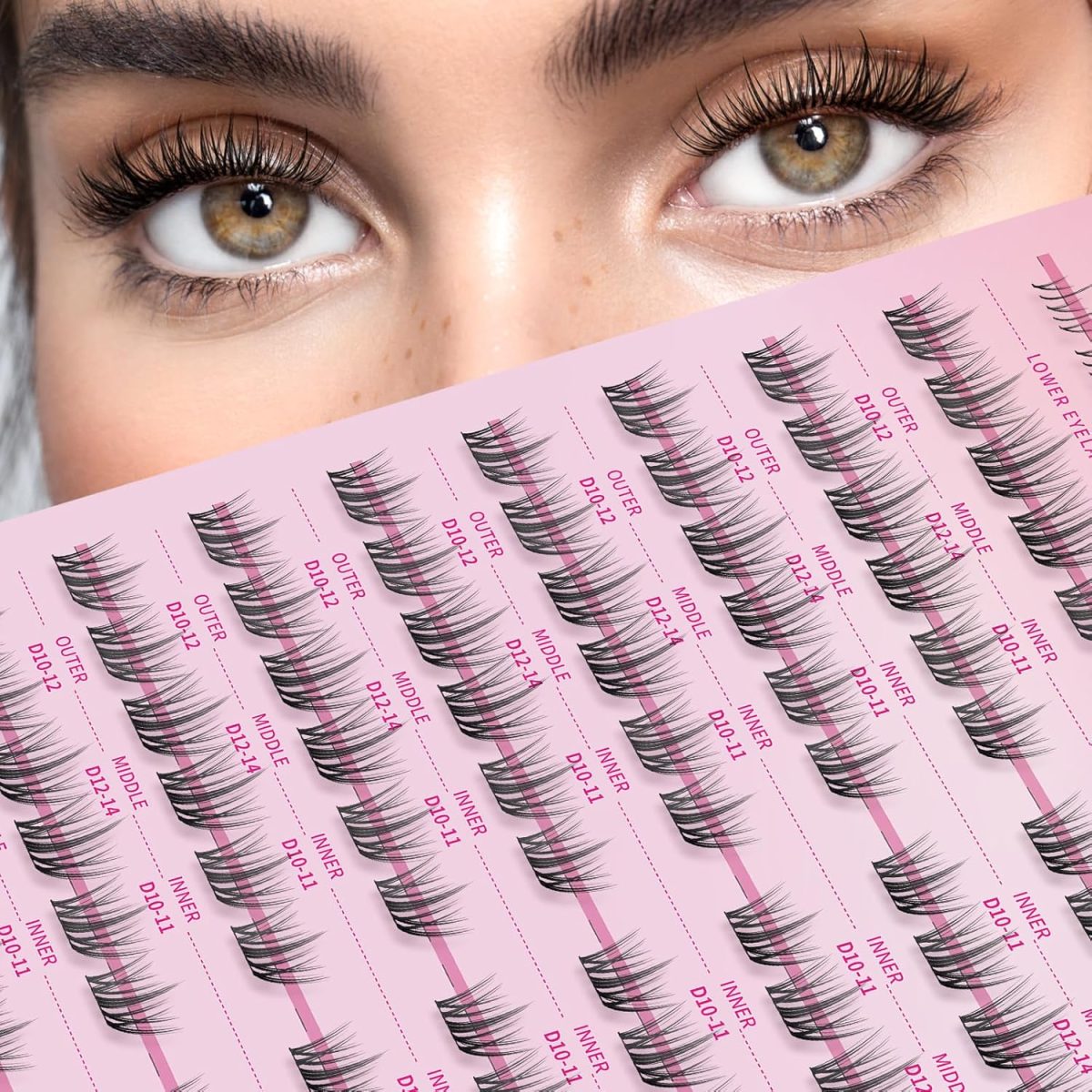 ⁦Mlen Diary Eyelash Extensions, 132 Pieces, 10-14 mm, C Curl, Individual Eyelashes, DIY Eyelash Extension Cluster, Individual Cluster Lashes, Natural Look Fake Lashes⁩ - الصورة ⁦2⁩