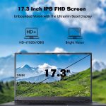⁦IJKKJI 17 Inch Laptop with Backlit Keyboard, Full-Size Large Font Keyboard, Intel Celeron N5095, 8GB RAM 256GB SSD, Computers with Windows 11, Type-C, Webcam, Dual Wi-Fi, Buletooth 4.2⁩ - الصورة ⁦4⁩