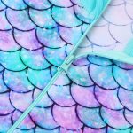 ⁦OFIMAN Girls Swimming Costume Kids One Piece Swimsuit Mermaid Swimwear Zipper Bathing Suit Surfing Swimming Age 3-14 Years⁩ - الصورة ⁦4⁩