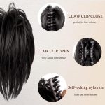 ALMEKAQUZ Messy Bun Hair Piece, 12 Inch Claw Clip Hairpiece in Straight Hair Bun, Short Ponytail Bun Extension, DIY Styles Fake Hair Bun for Women - Black