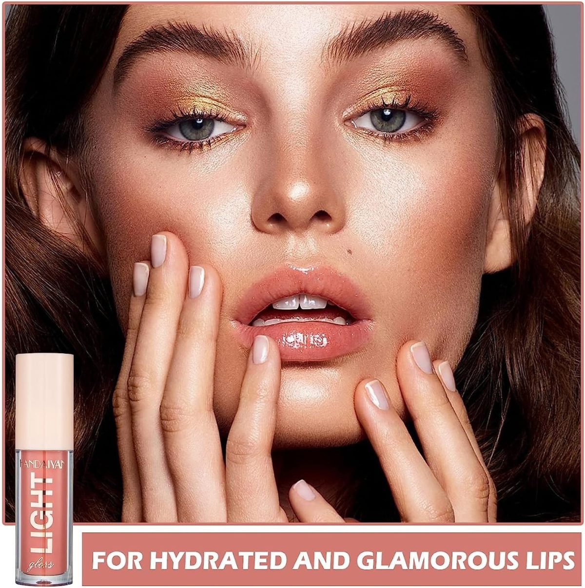 ⁦MAEPEOR Shiny Lipgloss Set 6PCS Smooth Moisturizing Lip Gloss Neutral Nude Nourishing Glossy Lipgloss (6PCS Set B)⁩ - الصورة ⁦6⁩