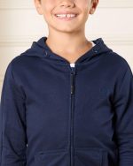 ⁦REDTAG Boys Navy Hooded Sweatshirt⁩ - الصورة ⁦4⁩