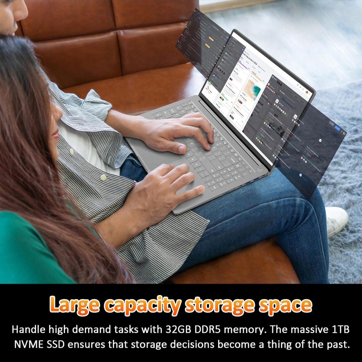 ⁦Auusda 15.6" FHD Gaming Laptop, AMD Ryzen 9 6900HX (8/16, 4.9GHz), 32GB RAM, 2TB SSD, Pro Edition OS, Ultimate Performance⁩ - الصورة ⁦3⁩