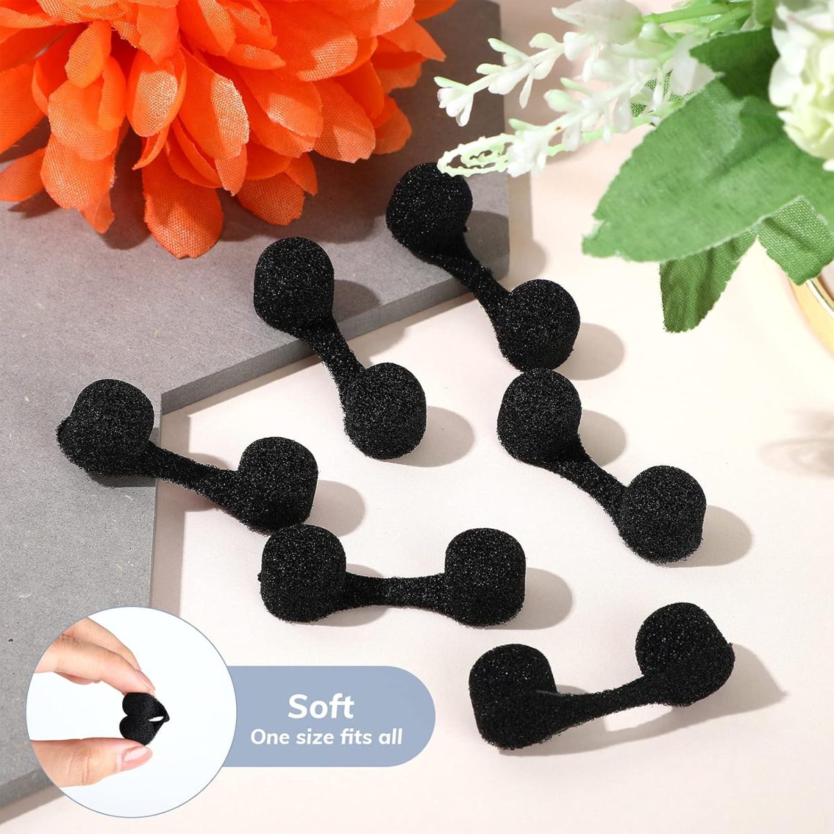 ⁦Tondiamo 100 Pieces Nose Plug Filter Disposable Nose Filter Sponge for Women Men Sunless Spray Tanning Outdoor Dust Construction Areas(Black)⁩ - الصورة ⁦4⁩
