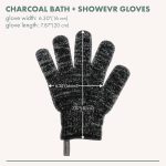 ⁦EcoTools Charcoal Infused Bath & Shower Gloves, Cleansing For Whole Body, Self-Tan Prep & Removal, Exfoliating, Detoxifying & Purifying, Recycled Netting, Eco-Friendly, Vegan, 1 Pair, 2 Gloves Total⁩ - الصورة ⁦3⁩