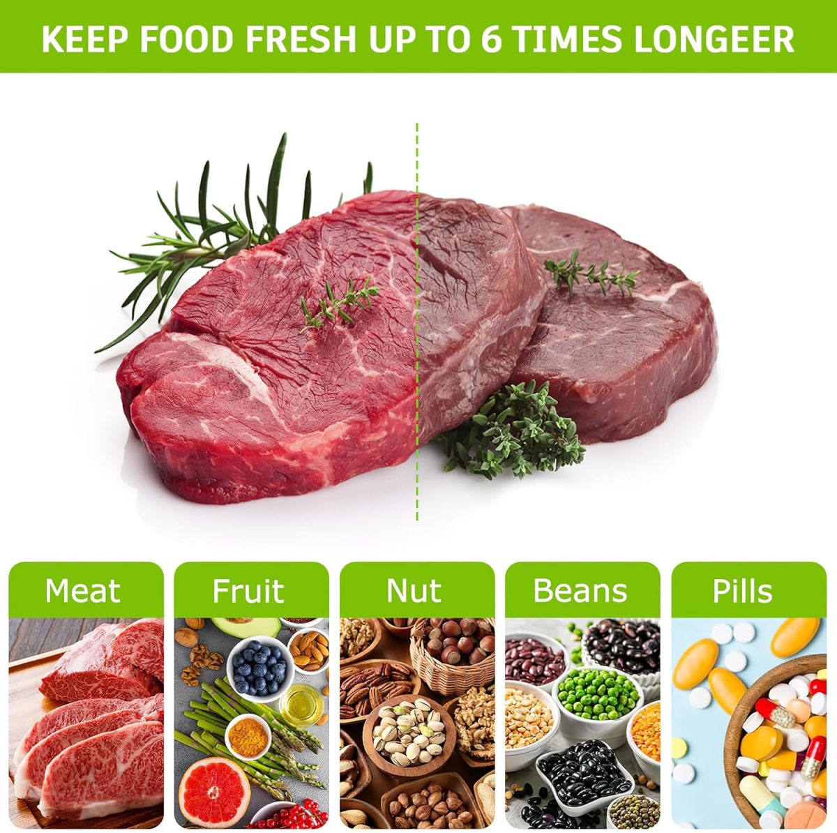 ⁦Prosight 100 Quart Size 8" x 10"Vacuum Sealer Bags,BPA Free Vacuum Seal Food Sealer Bags,Thick Embossed Food Storage Bag Great for Vac Storage, Meal Prep or Sous Vide (8" x 10")⁩ - الصورة ⁦3⁩