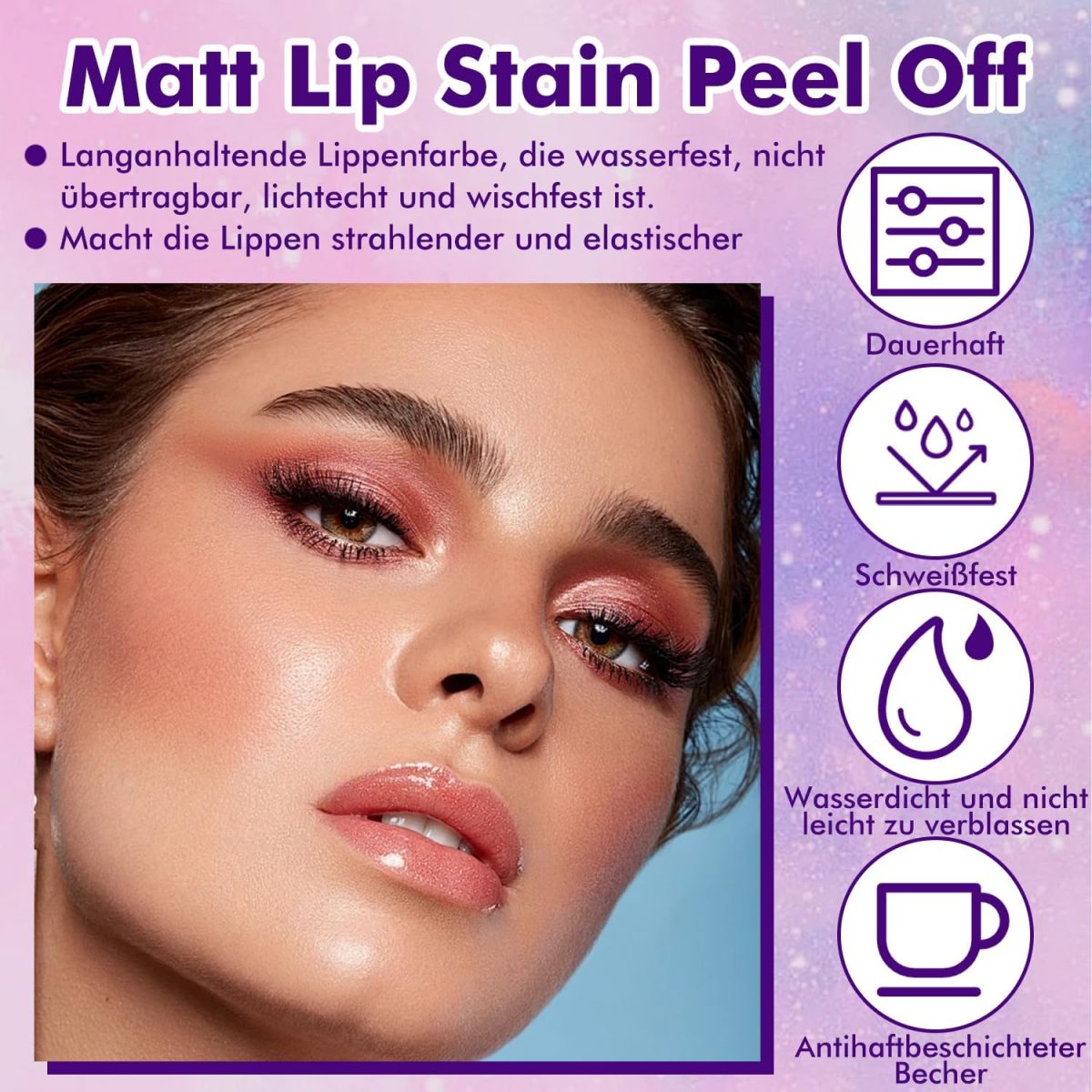 ⁦3 Piece Removable Lip Liner Set Lip Stain Peel Off Long Lasting Peel Off Lip Stain Matte Waterproof Lip Liner Pencil for Women Highly Pigmented Removable Liptin Moisturising Smudge-proof⁩ - الصورة ⁦2⁩