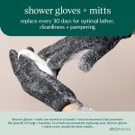 ⁦EcoTools Charcoal Infused Bath & Shower Gloves, Cleansing For Whole Body, Self-Tan Prep & Removal, Exfoliating, Detoxifying & Purifying, Recycled Netting, Eco-Friendly, Vegan, 1 Pair, 2 Gloves Total⁩ - الصورة ⁦6⁩