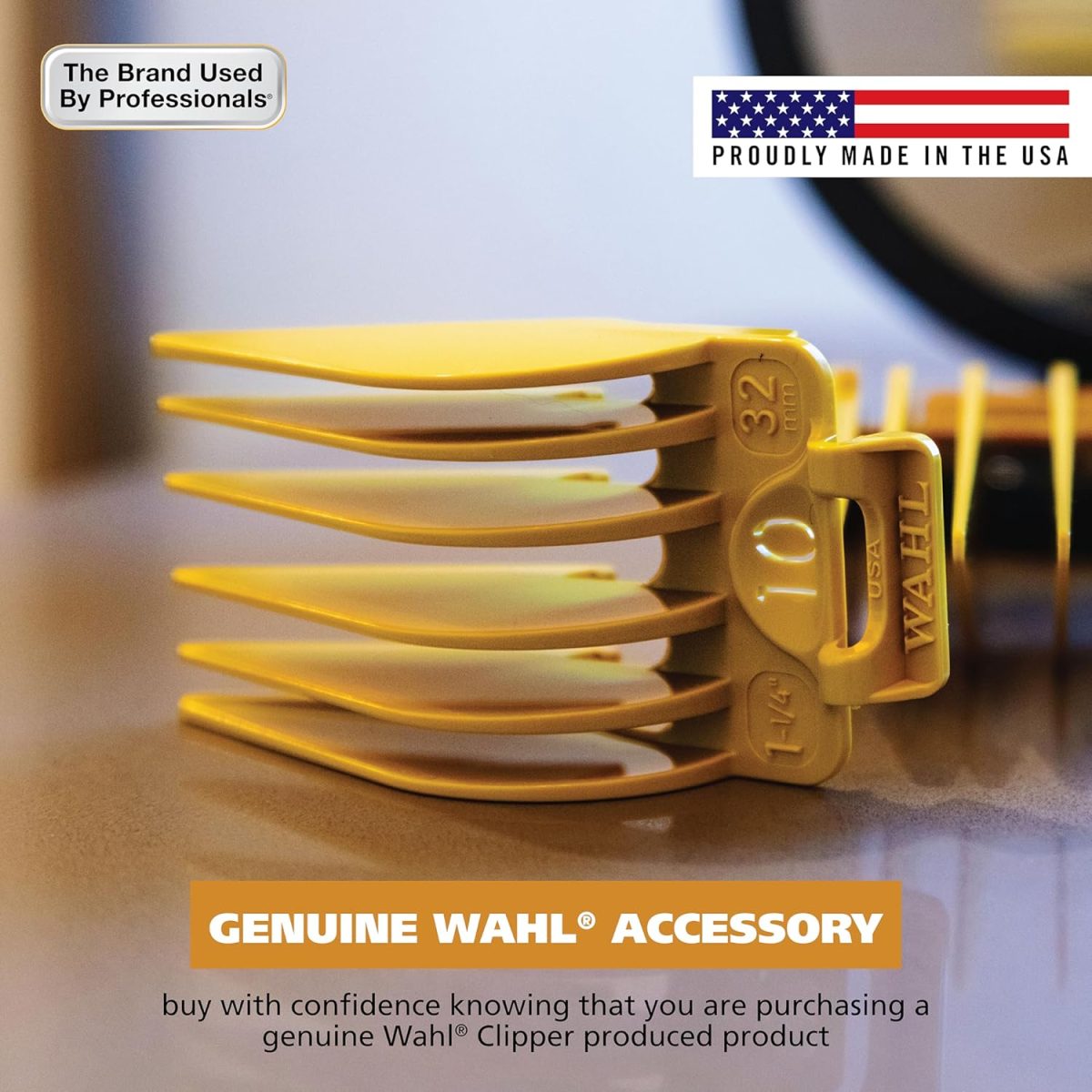 ⁦Wahl Hair Clipper Genuine Secure Fit Attachment Guard Set for Long Hair Styles and Fades, 2 Full Size Hair Clipper Guide Combs for Increased Cutting Performance - Model 3025025⁩ - الصورة ⁦6⁩