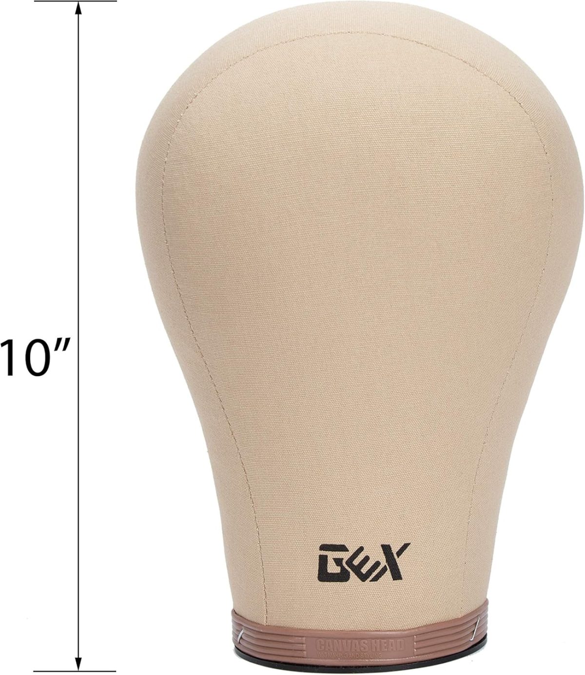 ⁦GEX 22" Cork Canvas Block Head Mannequin Wig Display Styling Head With Mount Hole⁩ - الصورة ⁦7⁩