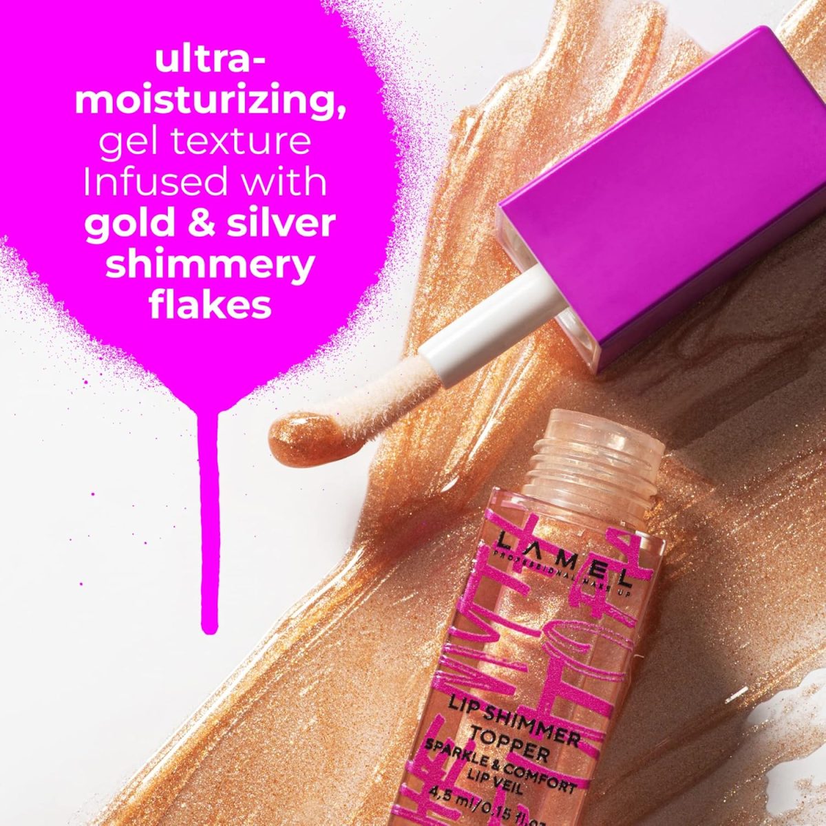 ⁦Lamel The Myth of Utopia Lip Gloss Topper - Lipstick Colour Enhancer and Protection - Cruelty Free - N. 401⁩ - الصورة ⁦5⁩