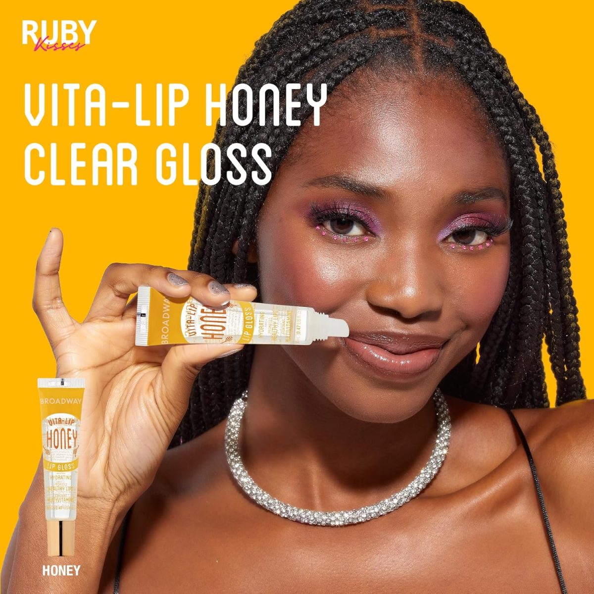 ⁦KISS Broadway Vita-Lip Clear Lip Gloss Box Display Set (Honey)⁩ - الصورة ⁦4⁩