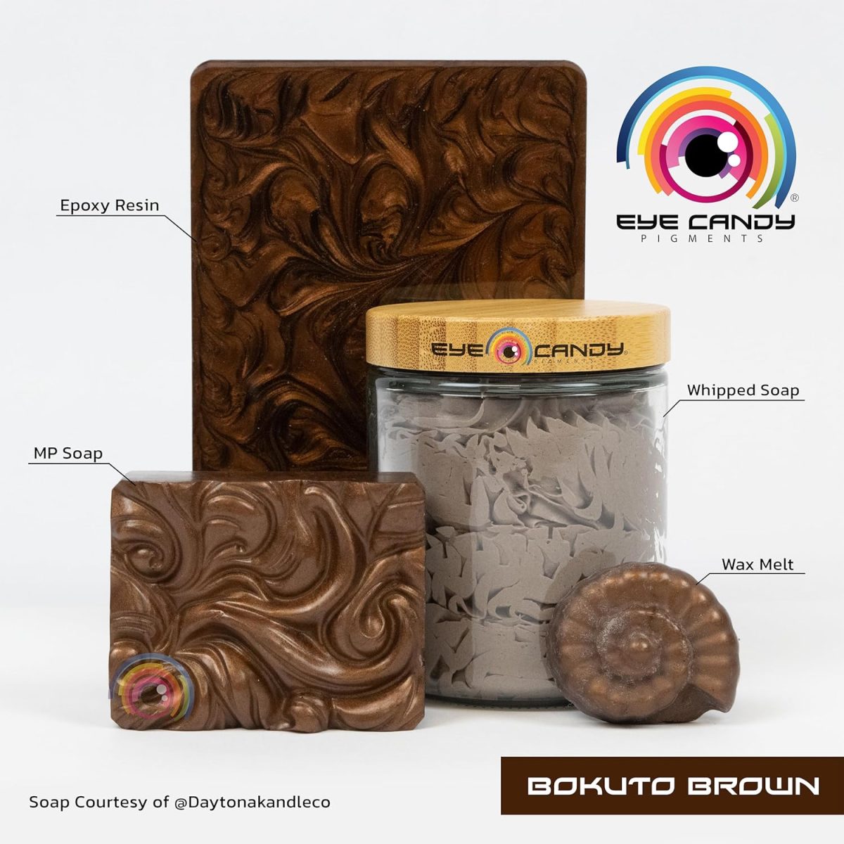 ⁦Eye Candy Bokuto Brown Mica Powder Pigment (25g) Multipurpose DIY Arts and Crafts Additive | Woodworking, Epoxy, Resin, Bath Bombs, Soap, Nail Polish, Lip Balm⁩ - الصورة ⁦2⁩