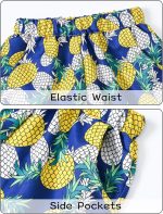 ⁦SEAUR Tropical Print Shirts for Boys and Shorts Outfits with Sun Hat Kids Hawaiian Printed Casual 3 Piece Clothes 3-12Y⁩ - الصورة ⁦4⁩