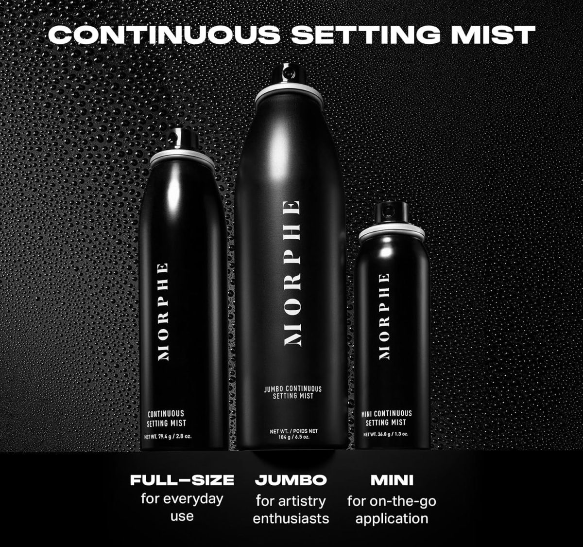 ⁦Morphe Continuous Setting Spray - Micro-Fine Setting Spray for Makeup with a Natural Finish - Helps Makeup Resist Caking or Fading & Increases Wear of Foundation (2.8 fl oz)⁩ - الصورة ⁦4⁩