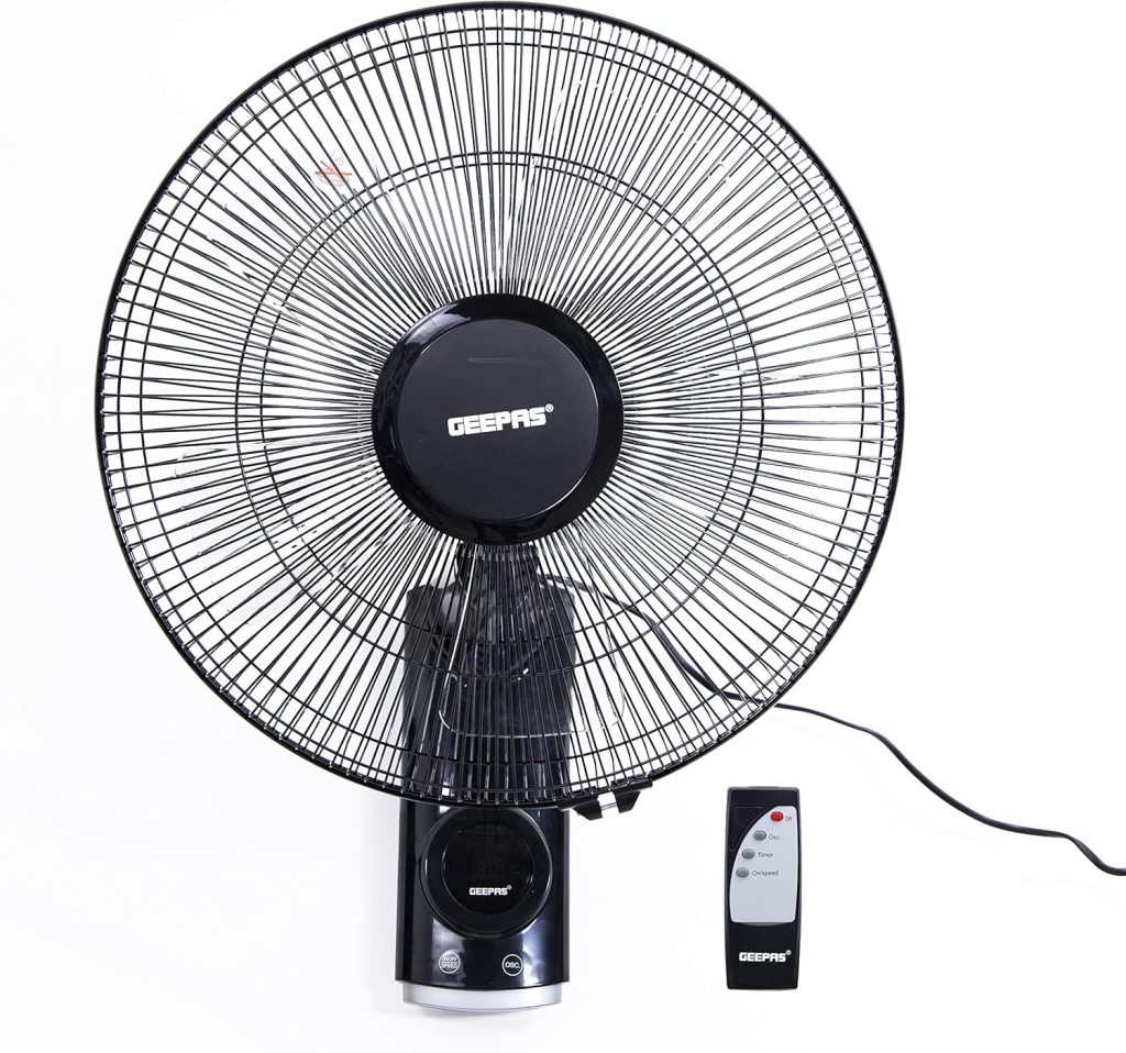 Geepas 16 Inch Wall Fan, Black, Gf9479N