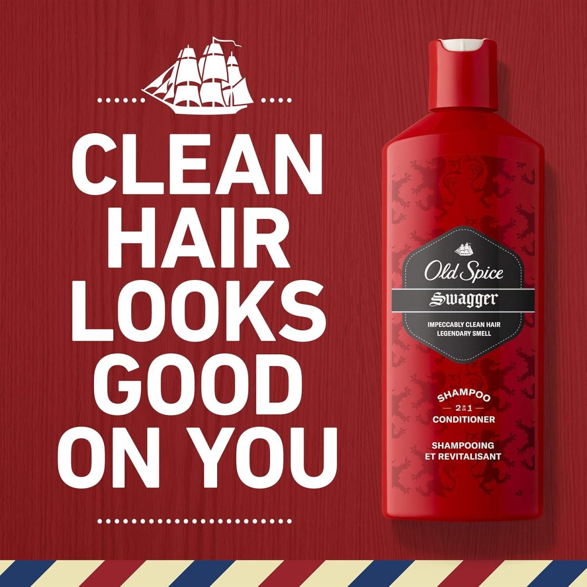 ⁦Old Spice Swagger 2in1 Shampoo & Conditioner for Men, 13.5 Fl Oz, 5.449 Fl Oz⁩ - الصورة ⁦7⁩