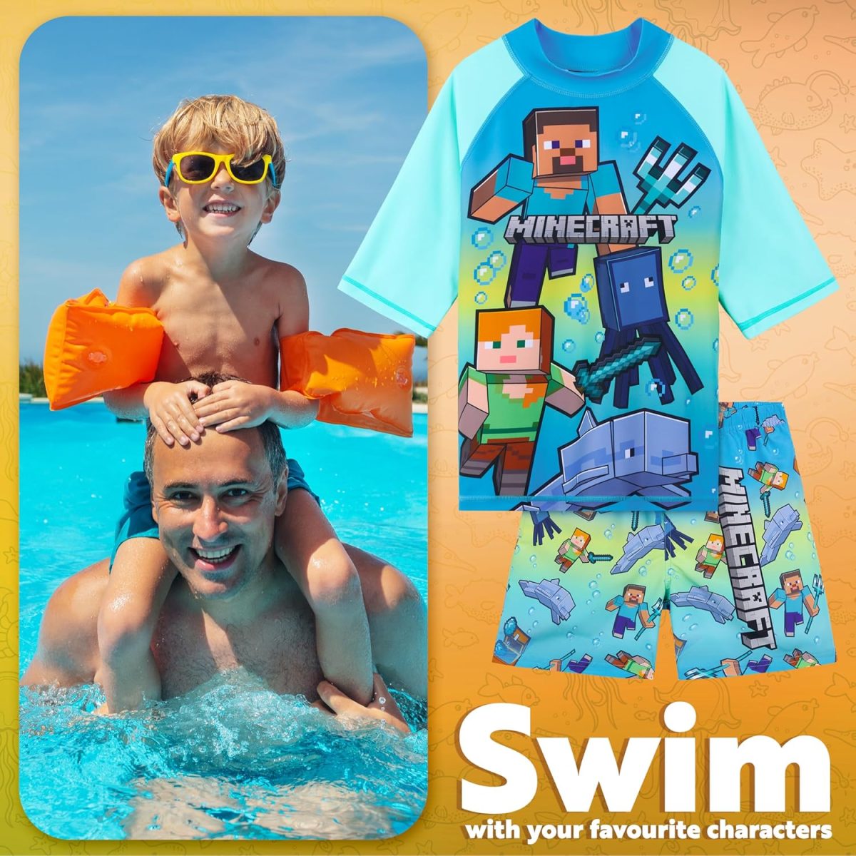 ⁦Get Trend Boy's Swimwear Set Swim Suit Set⁩ - الصورة ⁦3⁩
