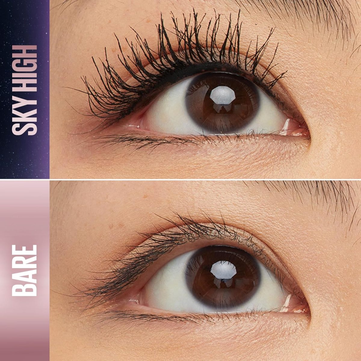 ⁦Maybelline Lash Sensational Sky High Washable Mascara Makeup, Volumizing, Lengthening, Defining, Curling, Multiplying, Buildable Formula, Blackest Black, 1 Count⁩ - الصورة ⁦2⁩
