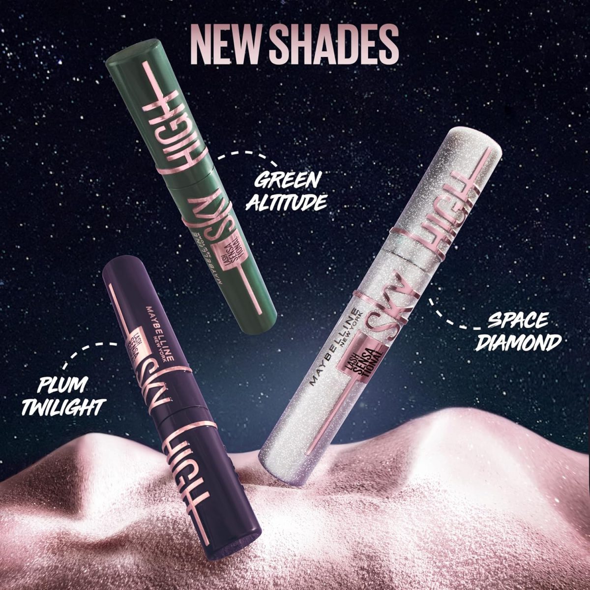 ⁦Maybelline Lash Sensational Sky High Washable Mascara Makeup, Volumizing, Lengthening, Defining, Curling, Multiplying, Buildable Formula, Blackest Black, 1 Count⁩ - الصورة ⁦6⁩