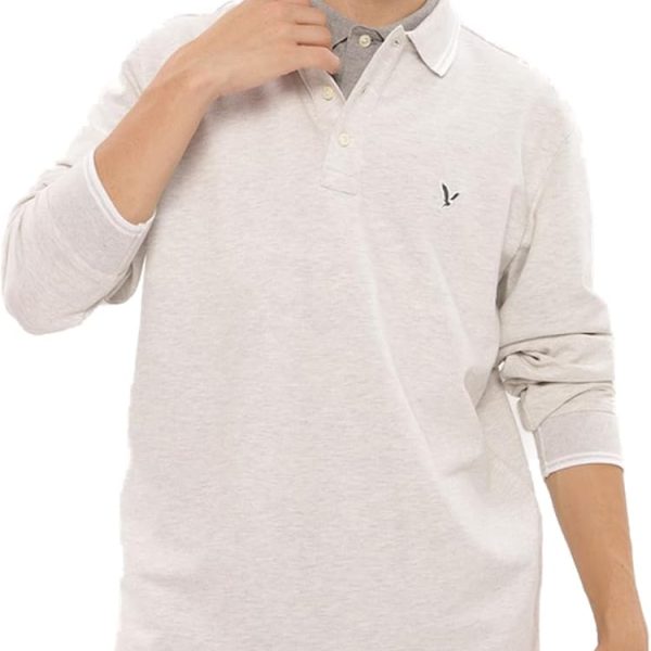 American Eagle Mens U-0176-3079-864 P-Intl L/S Polo Heather