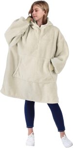 Catalonia Oversized Blanket Hoodie Sweatshirt, Fleece Pullover with Large Front Pocket, for Adults Men Women
