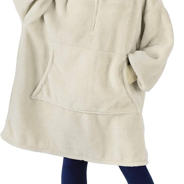 Catalonia Oversized Blanket Hoodie Sweatshirt, Fleece Pullover with Large Front Pocket, for Adults Men Women