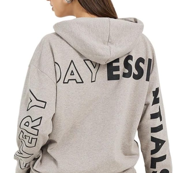 Styli Women Oversized Longline Dropped Shoulder Hoodie With Back Print